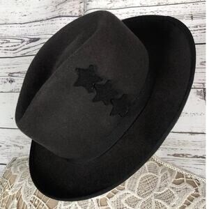 John Callanan Legacy brown wool Fedora hat with 3 stars on side